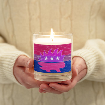 Libertarian Porcupine - LGBTQ - Bisexual Glass jar soy wax candle - Proud Libertarian - Proud Libertarian