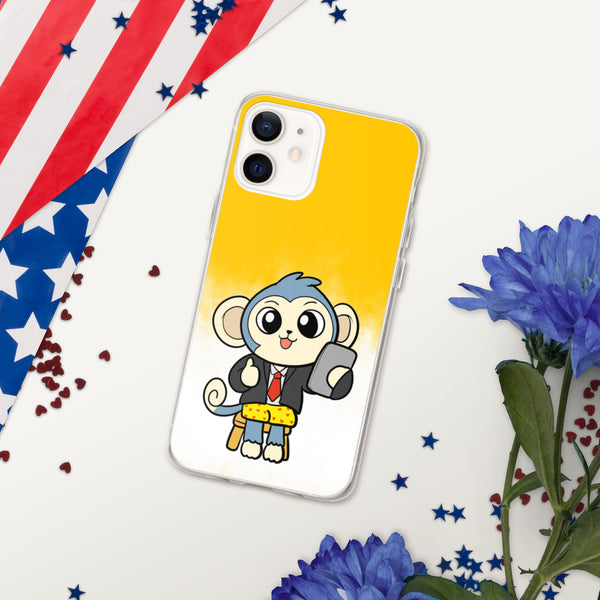 Liberty at Work from Home Cartoon Monkey iPhone Case - Proud Libertarian - Cartoons of Liberty