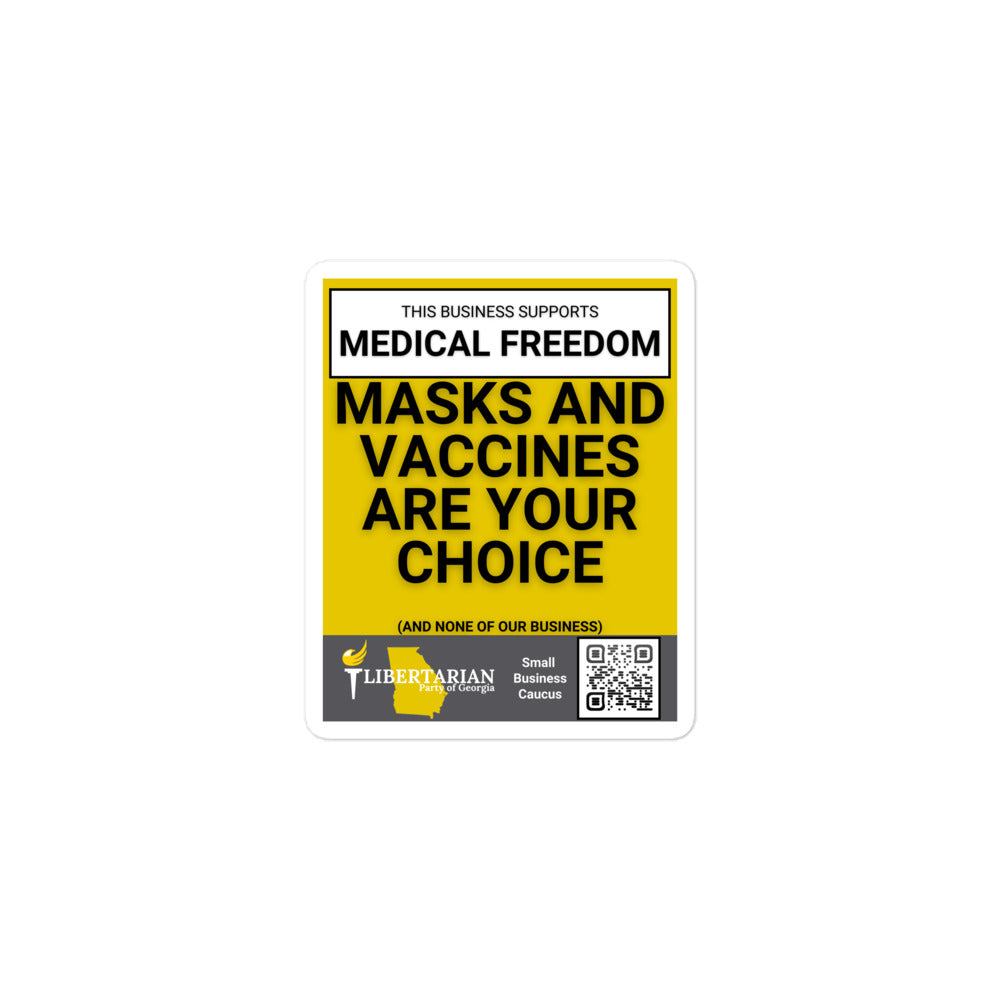 Medical Freedom LP Georgia Small Business Stickers - Proud Libertarian - Libertarian Party of Georgia