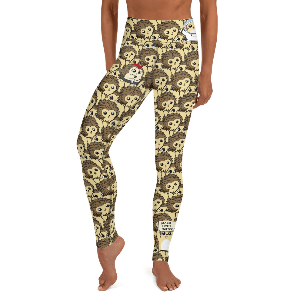 Libertarian Party Cartoon Porcupine Yoga Leggings - Proud Libertarian - Cartoons of Liberty