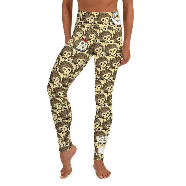 Libertarian Party Cartoon Porcupine Yoga Leggings - Proud Libertarian - Cartoons of Liberty