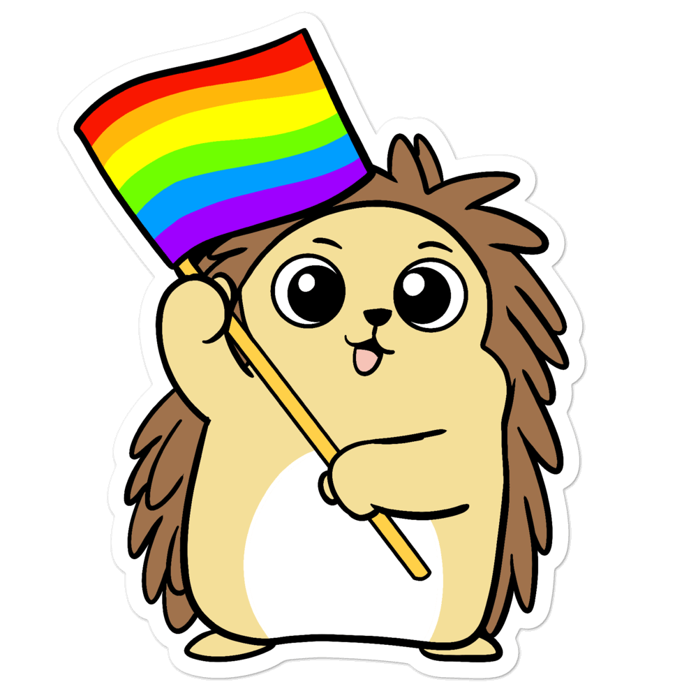 LGBTQ Porcupine Cartoon - Bubble-free stickers - Proud Libertarian - Cartoons of Liberty