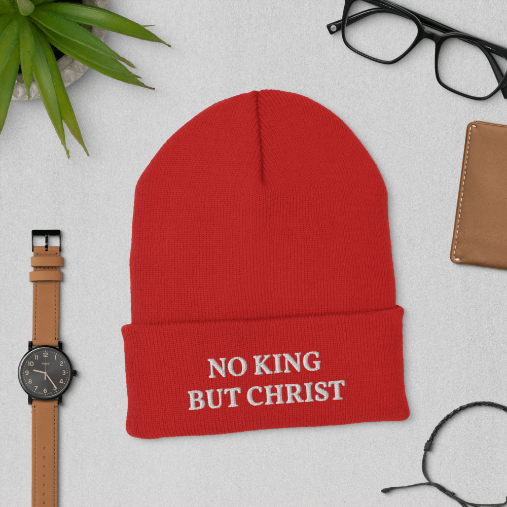 AnarchoChristian - No King But Christ Cuffed Beanie - Proud Libertarian - AnarchoChristian