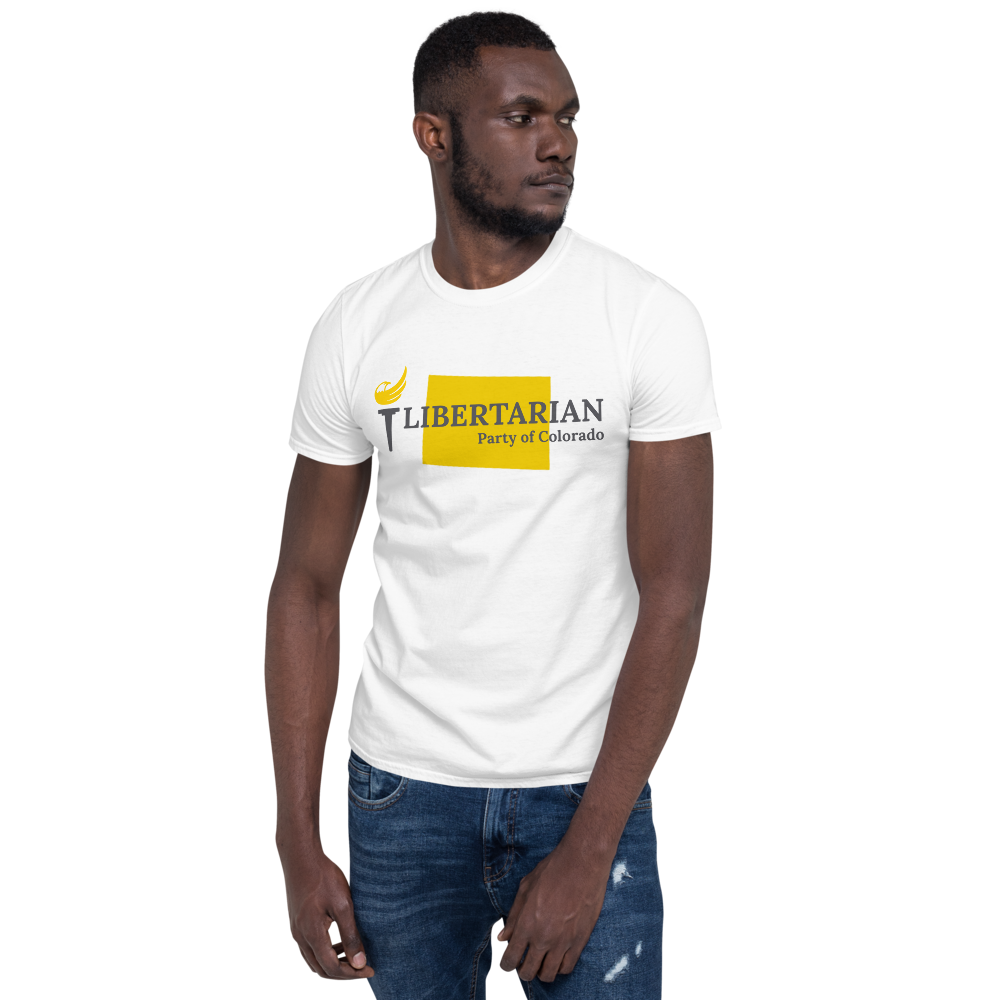 Libertarian Party of Colorado Short-Sleeve Unisex T-Shirt - Proud Libertarian - Proud Libertarian