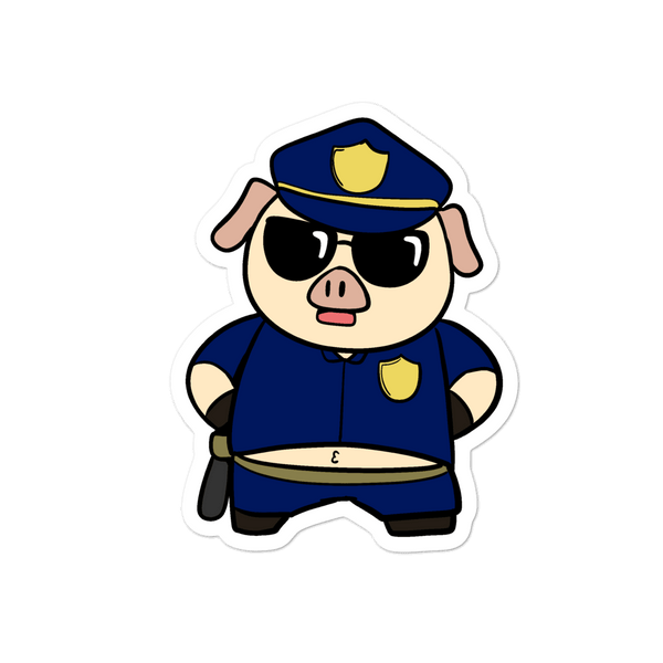 Police Pig Cartoon - Bubble-free stickers - Proud Libertarian - Cartoons of Liberty