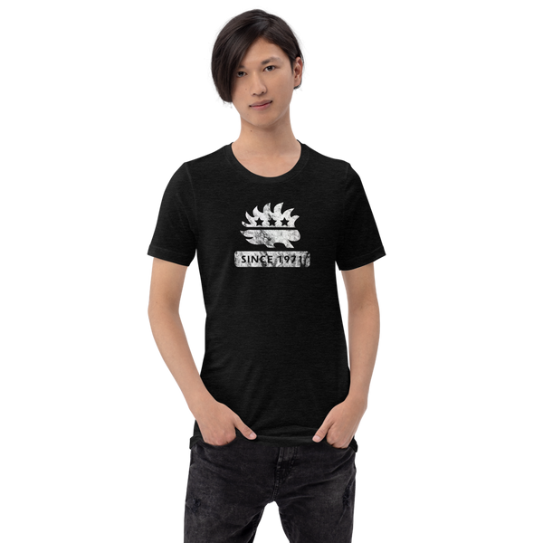 Libertarian Porcupine (Since 1971) Short-Sleeve Unisex Heathered T-Shirt - Proud Libertarian - Proud Libertarian