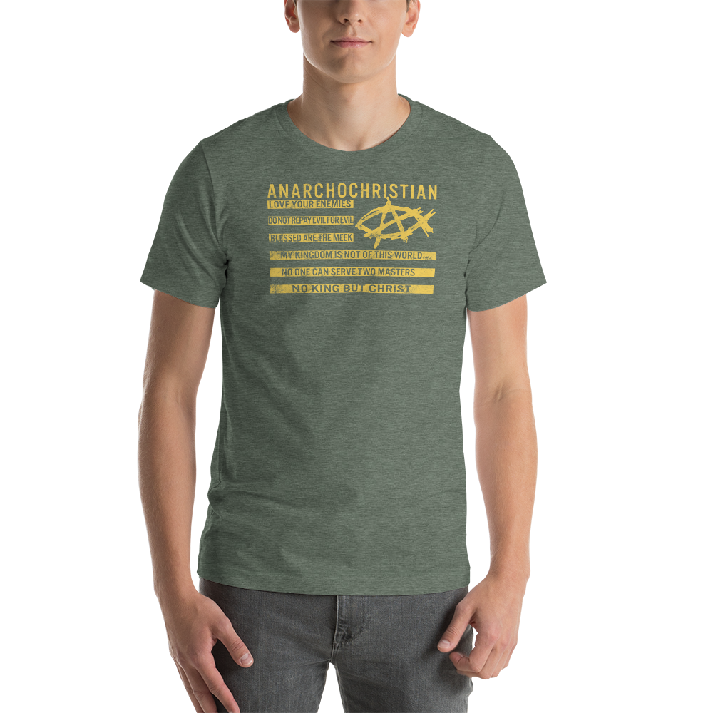 AnarchoChristian - No King But Christ Christian Flag Premium T-Shirt - Proud Libertarian - AnarchoChristian