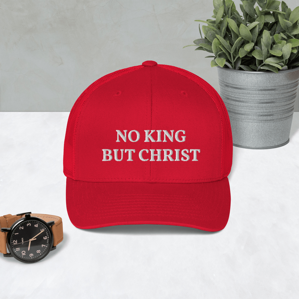 AnarchoChristian - No King But Christ Trucker Cap - Proud Libertarian - AnarchoChristian