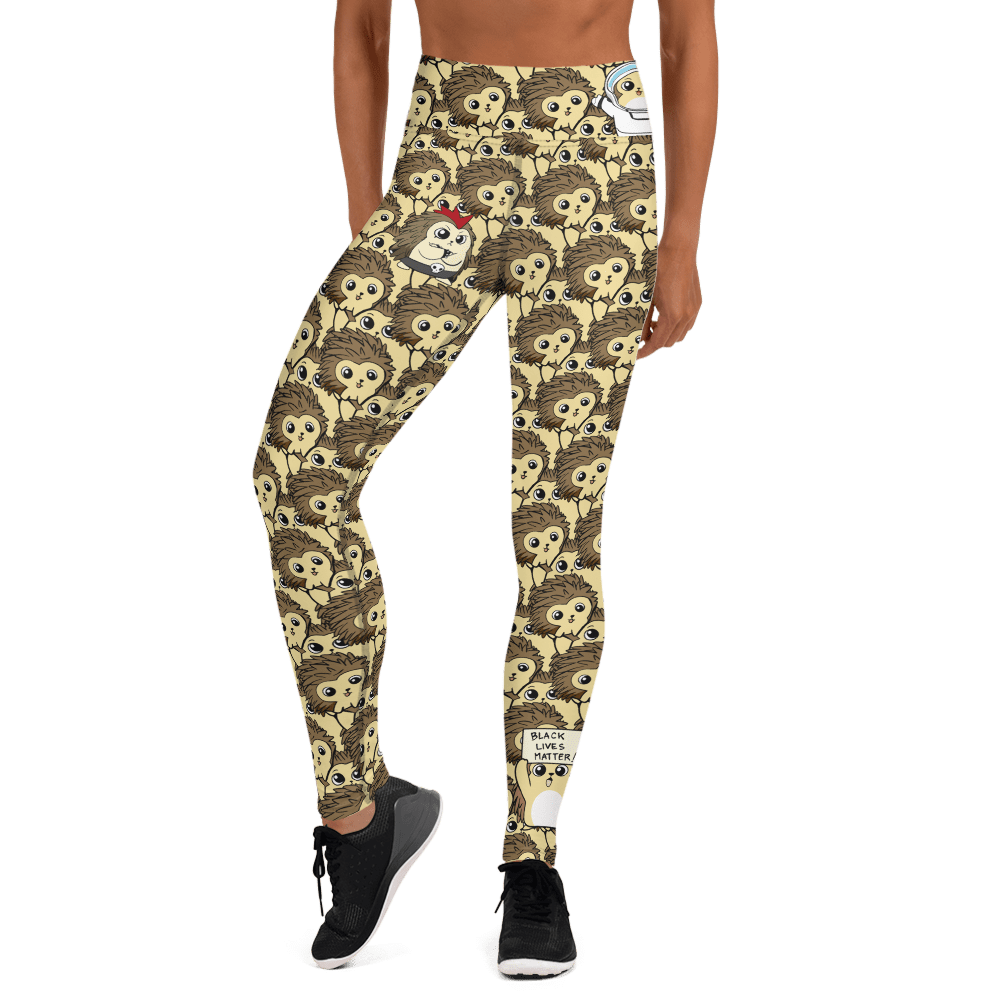 Libertarian Party Cartoon Porcupine Yoga Leggings - Proud Libertarian - Cartoons of Liberty