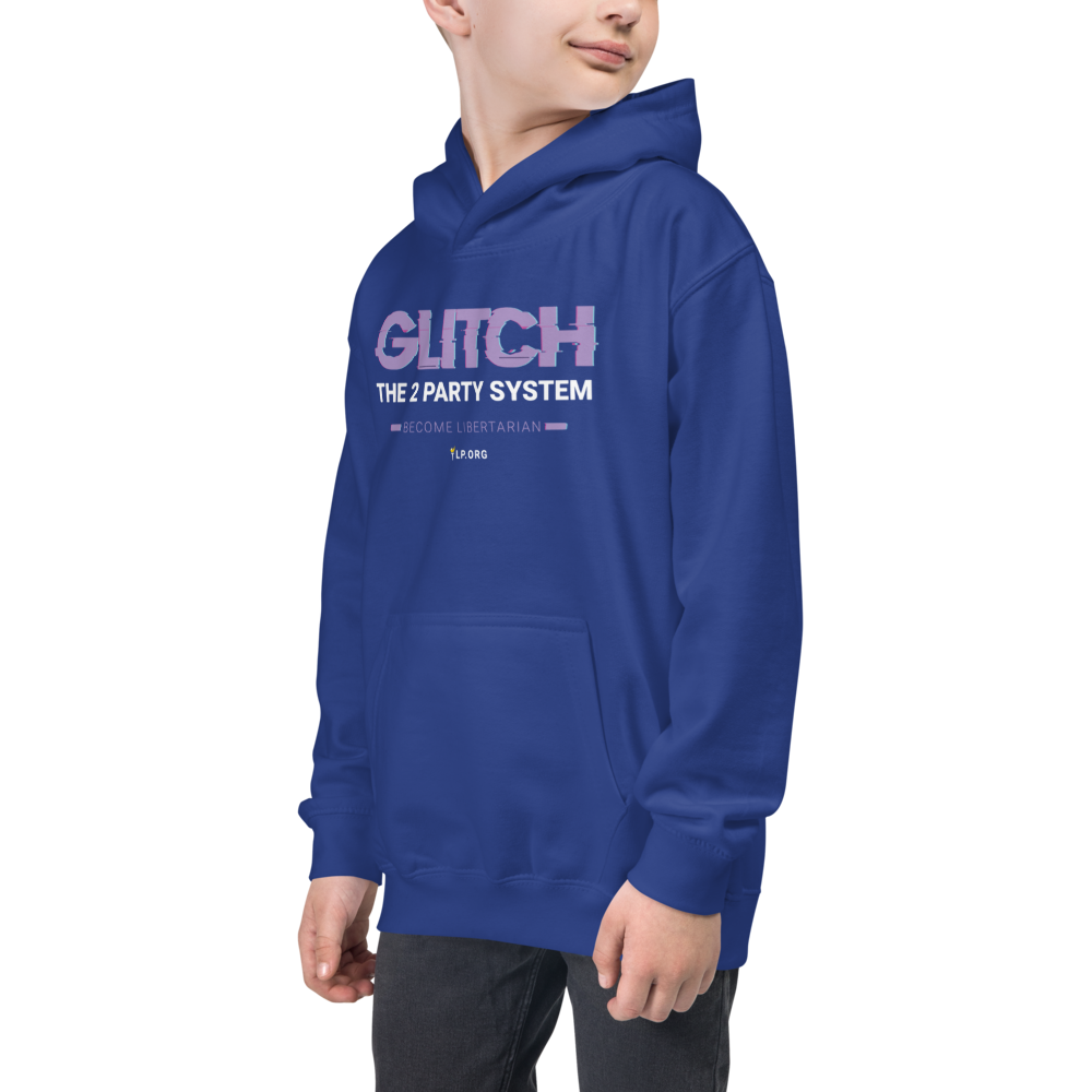 Glitch the Two Party System Kids Hoodie - Proud Libertarian - Pirate Smile