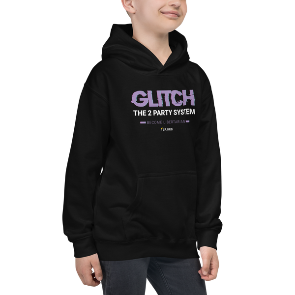 Glitch the Two Party System Kids Hoodie - Proud Libertarian - Pirate Smile