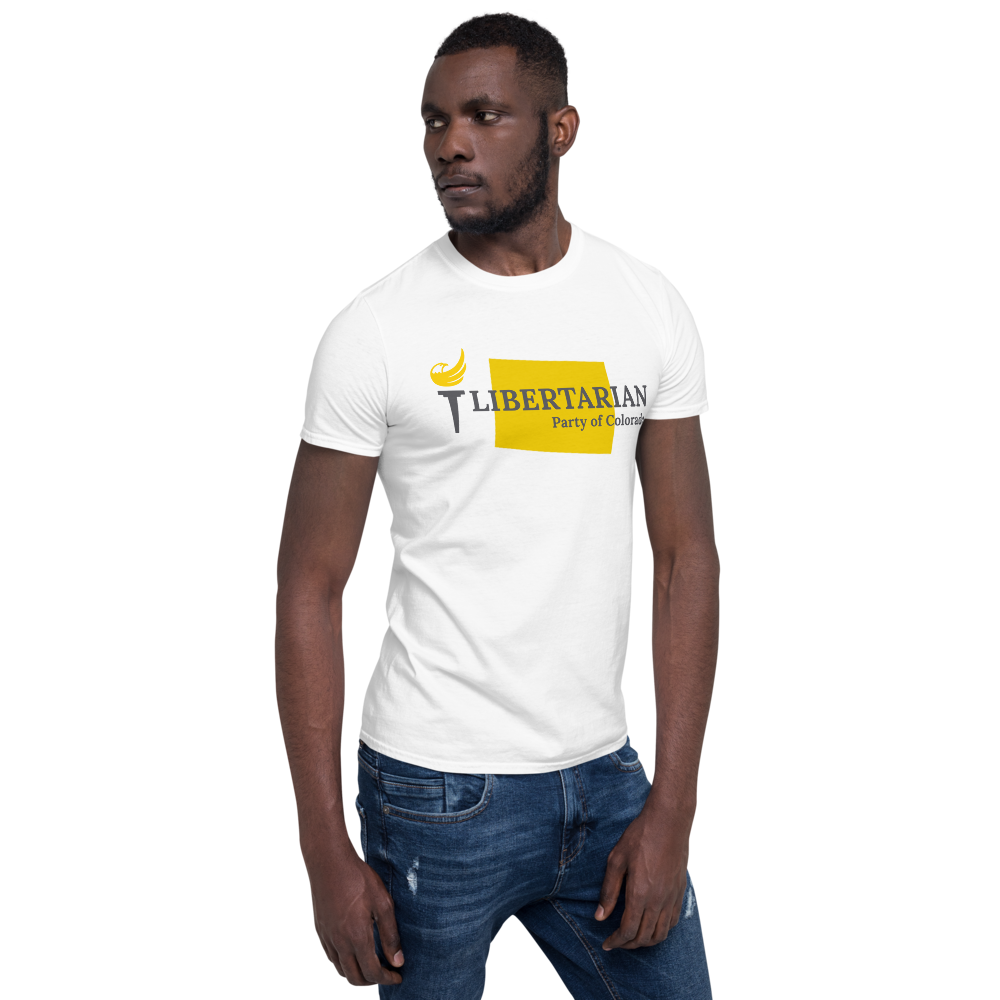 Libertarian Party of Colorado Short-Sleeve Unisex T-Shirt - Proud Libertarian - Proud Libertarian