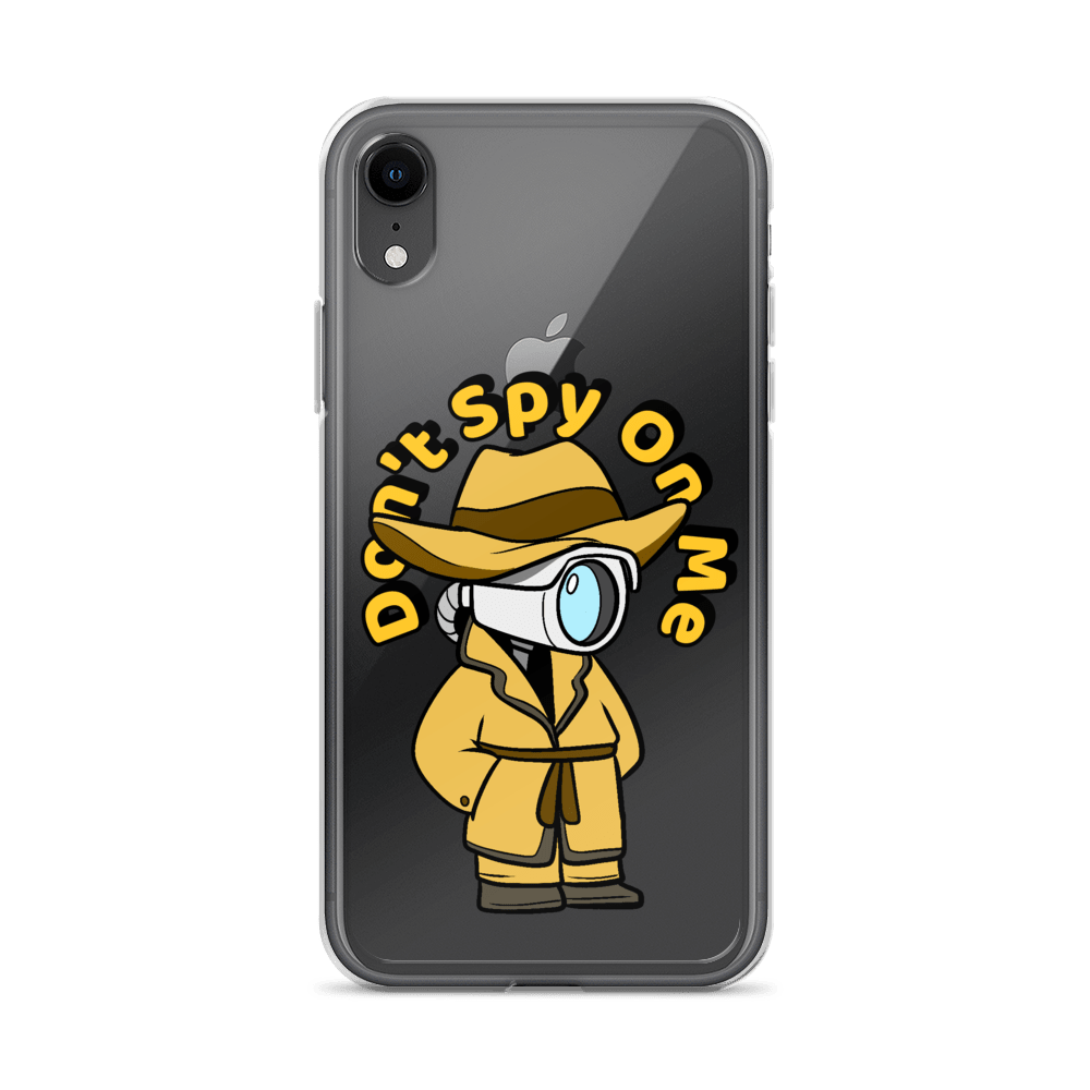 Don't Spy on Me Cartoon iPhone Case - Proud Libertarian - Cartoons of Liberty