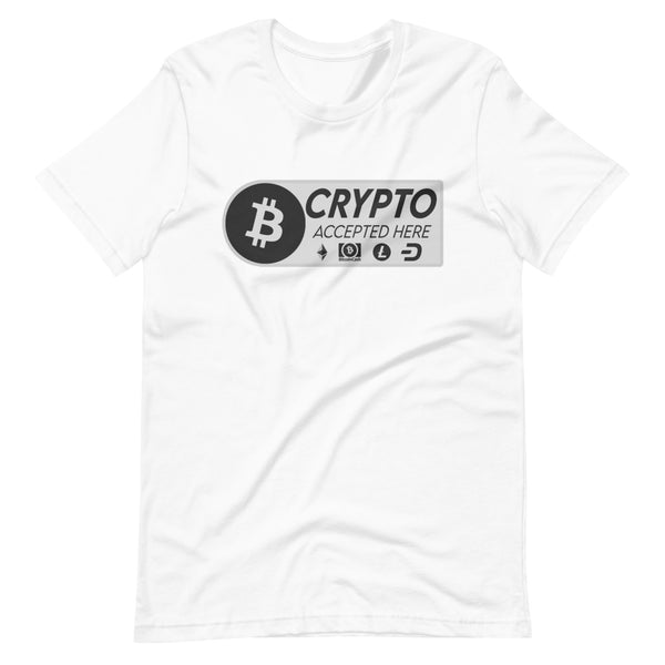 Crypto Accepted Here Short-Sleeve Unisex T-Shirt - Proud Libertarian - Libertarian Frontier