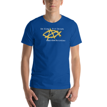 AnarchoChristian - No King But Christ - Anarchist Jesus Fish Premium T-Shirt - Proud Libertarian - AnarchoChristian