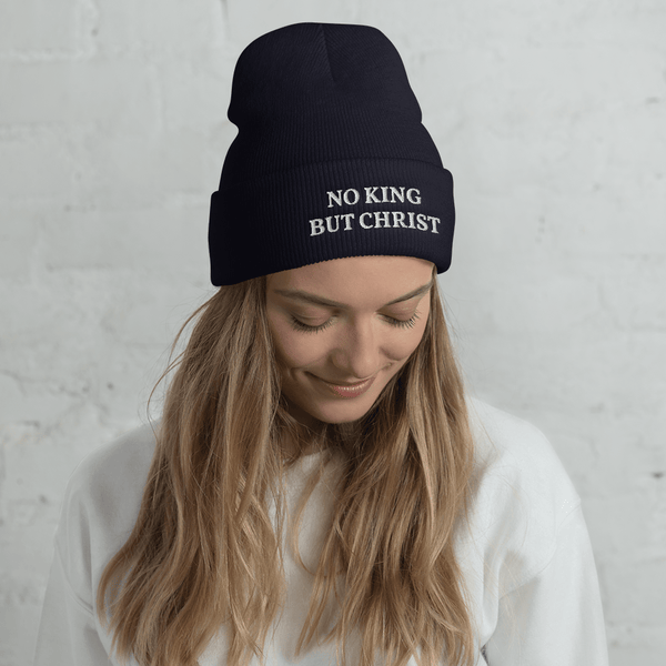 AnarchoChristian - No King But Christ Cuffed Beanie - Proud Libertarian - AnarchoChristian