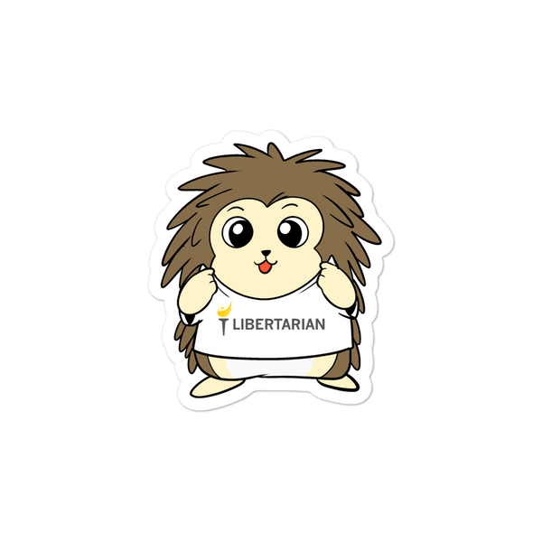 Libertarian Party Cartoon Porcupine - Bubble-free stickers - Proud Libertarian - Cartoons of Liberty