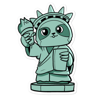 Sloth of Liberty Cartoon - Bubble-free stickers - Proud Libertarian - Cartoons of Liberty