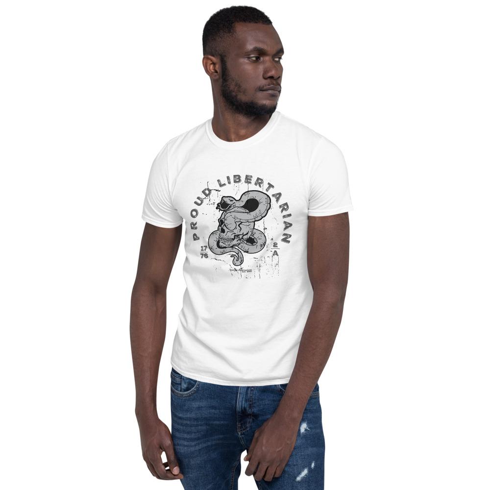 Proud Libertarian Snake Skull Shirt Short-Sleeve Unisex T-Shirt - Proud Libertarian - Proud Libertarian