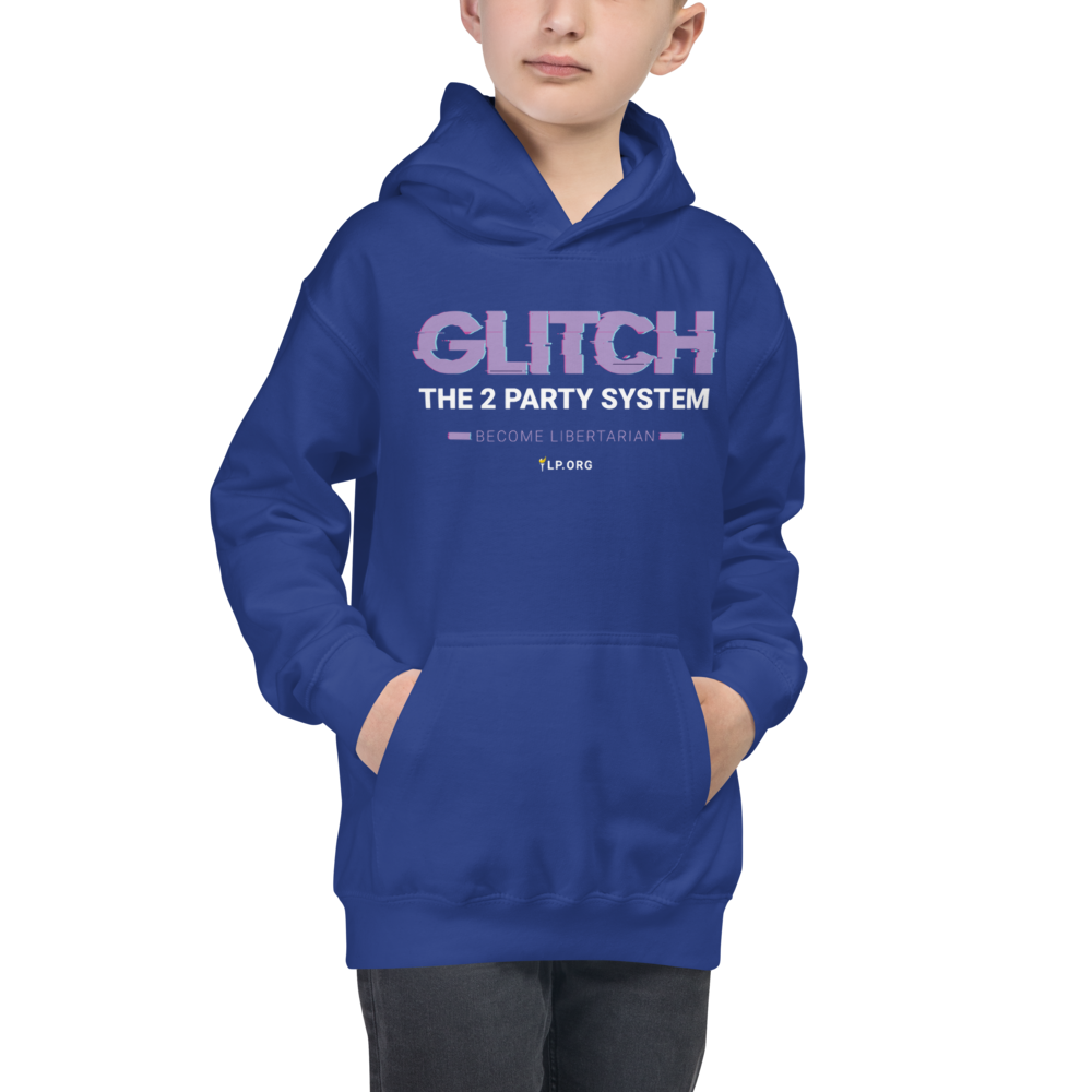 Glitch the Two Party System Kids Hoodie - Proud Libertarian - Pirate Smile