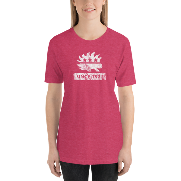 Libertarian Porcupine (Since 1971) Short-Sleeve Unisex Heathered T-Shirt - Proud Libertarian - Proud Libertarian