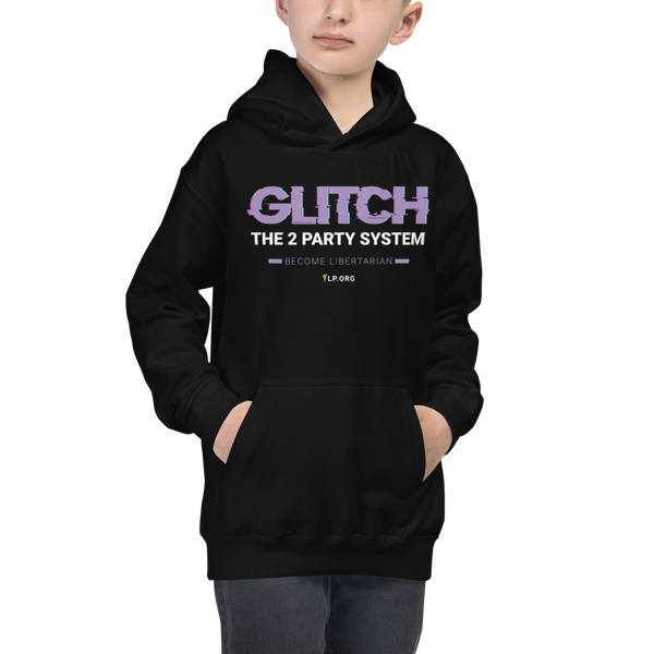 Glitch the Two Party System Kids Hoodie - Proud Libertarian - Pirate Smile