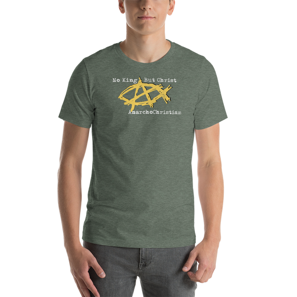 AnarchoChristian - No King But Christ - Anarchist Jesus Fish Premium T-Shirt - Proud Libertarian - AnarchoChristian