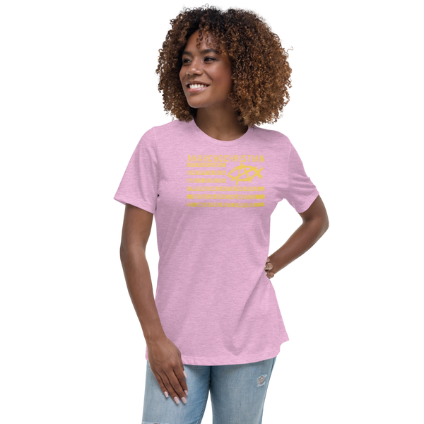 AnarchoChristian No King But Christ Christian Flag Women's Relaxed T-Shirt - Proud Libertarian - AnarchoChristian