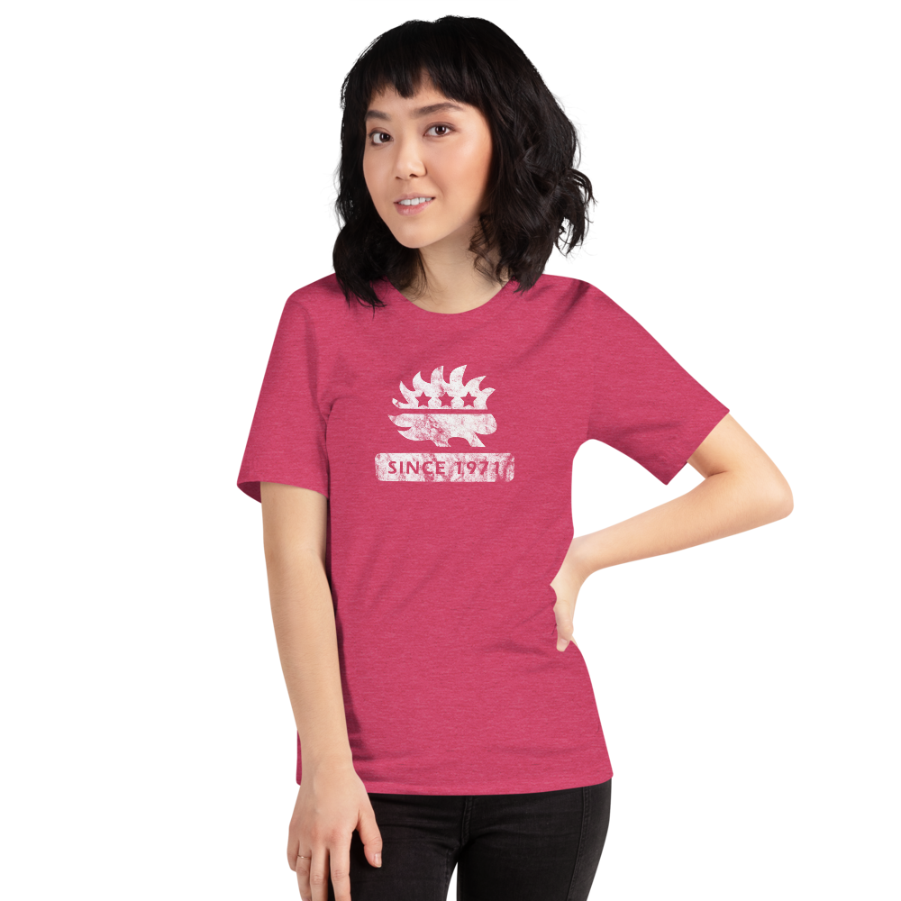 Libertarian Porcupine (Since 1971) Short-Sleeve Unisex Heathered T-Shirt - Proud Libertarian - Proud Libertarian