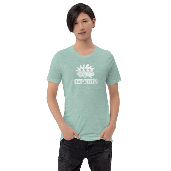 Libertarian Porcupine (Since 1971) Short-Sleeve Unisex Heathered T-Shirt - Proud Libertarian - Proud Libertarian