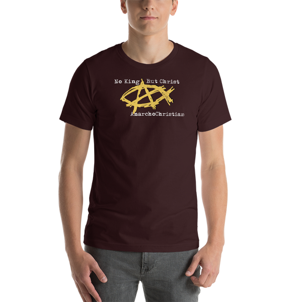 AnarchoChristian - No King But Christ - Anarchist Jesus Fish Premium T-Shirt - Proud Libertarian - AnarchoChristian