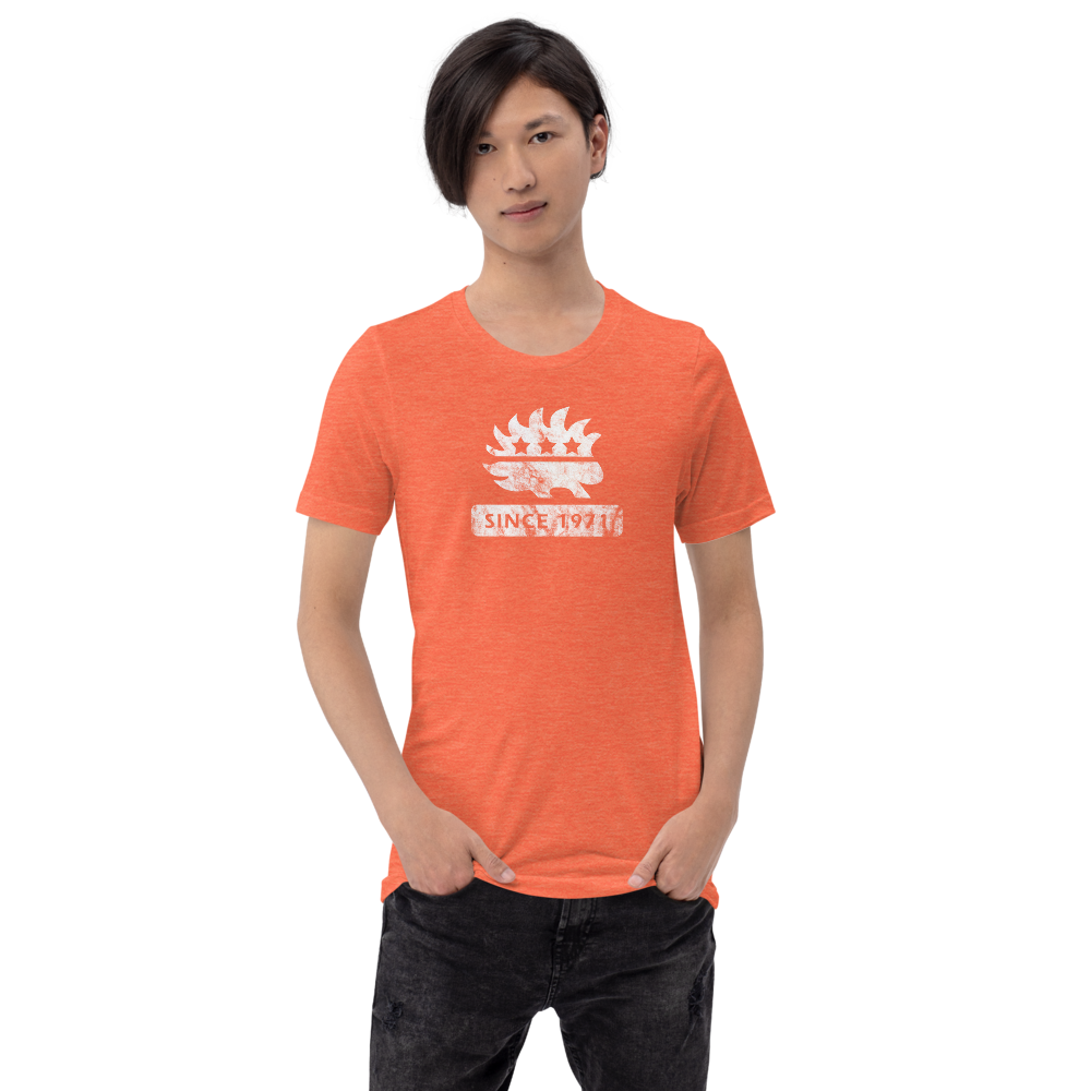 Libertarian Porcupine (Since 1971) Short-Sleeve Unisex Heathered T-Shirt - Proud Libertarian - Proud Libertarian