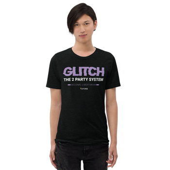 Glitch the Two Party System Tri-Blend Unisex Shirt - Proud Libertarian - Pirate Smile