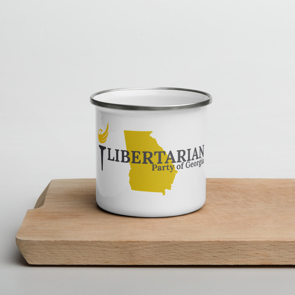 Libertarian party of Georgia Enamel Mug - Proud Libertarian - Libertarian Party of Georgia