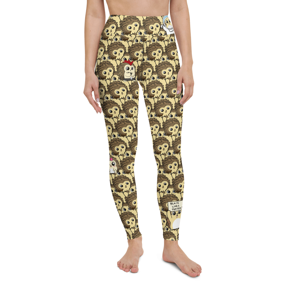 Libertarian Party Cartoon Porcupine Yoga Leggings - Proud Libertarian - Cartoons of Liberty