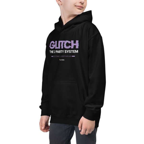 Glitch the Two Party System Kids Hoodie - Proud Libertarian - Pirate Smile