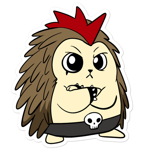 Angry Libertarian Cartoon Porcupine - Bubble-free stickers - Proud Libertarian - Cartoons of Liberty