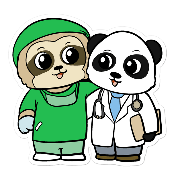 Doctor and Surgeon Cartoon - Bubble-free stickers - Proud Libertarian - Cartoons of Liberty