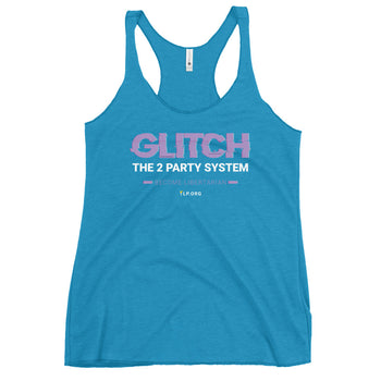 Glitch the Two Party System - Women's Racerback Tank - Proud Libertarian - Pirate Smile