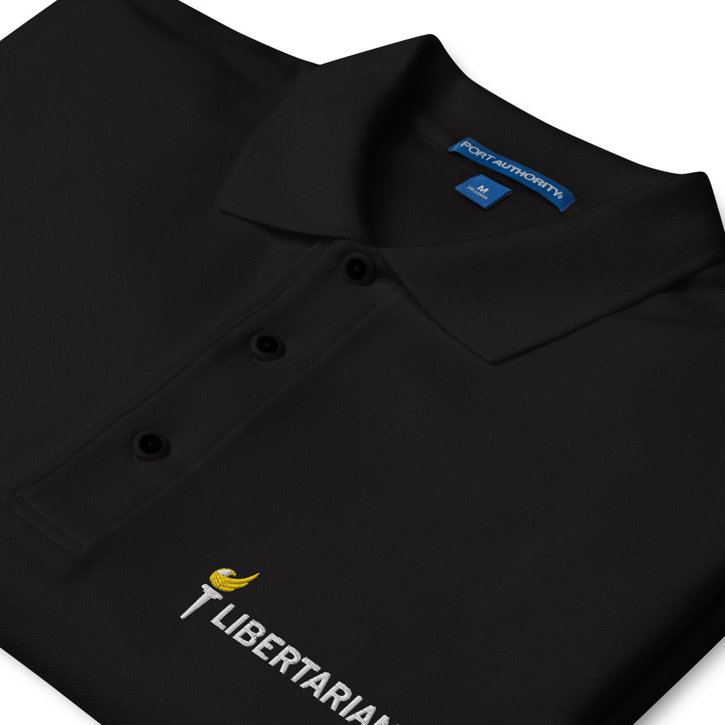 Libertarian Party Torch Men's Premium Polo - Proud Libertarian - Proud Libertarian