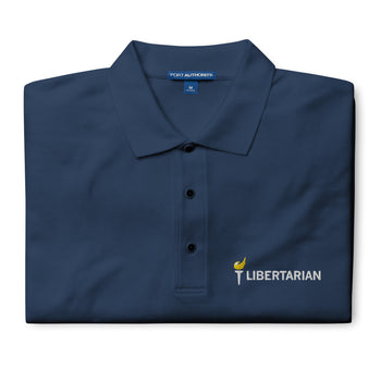 Libertarian Party Torch Men's Premium Polo - Proud Libertarian - Proud Libertarian