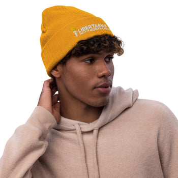 LPNC Ribbed knit beanie - Proud Libertarian - Libertarian Party of North Carolina