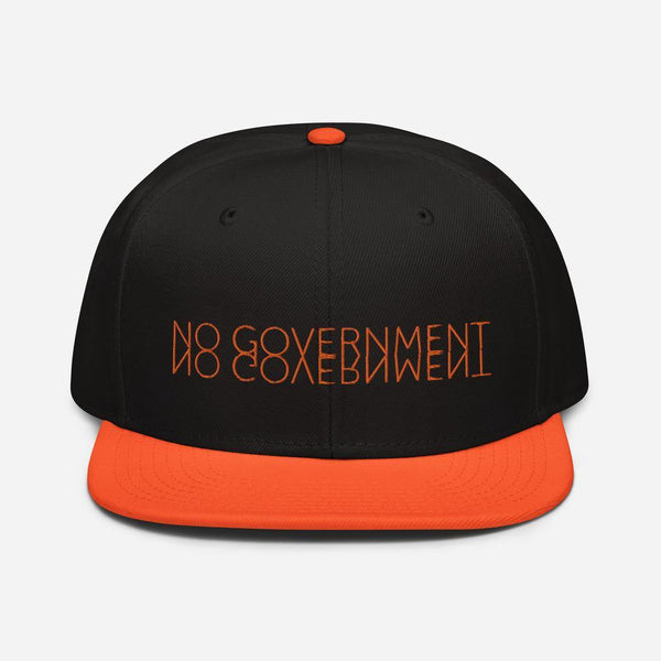 NO GOVERNMENT Snapback Hat - Proud Libertarian - Proud Libertarian