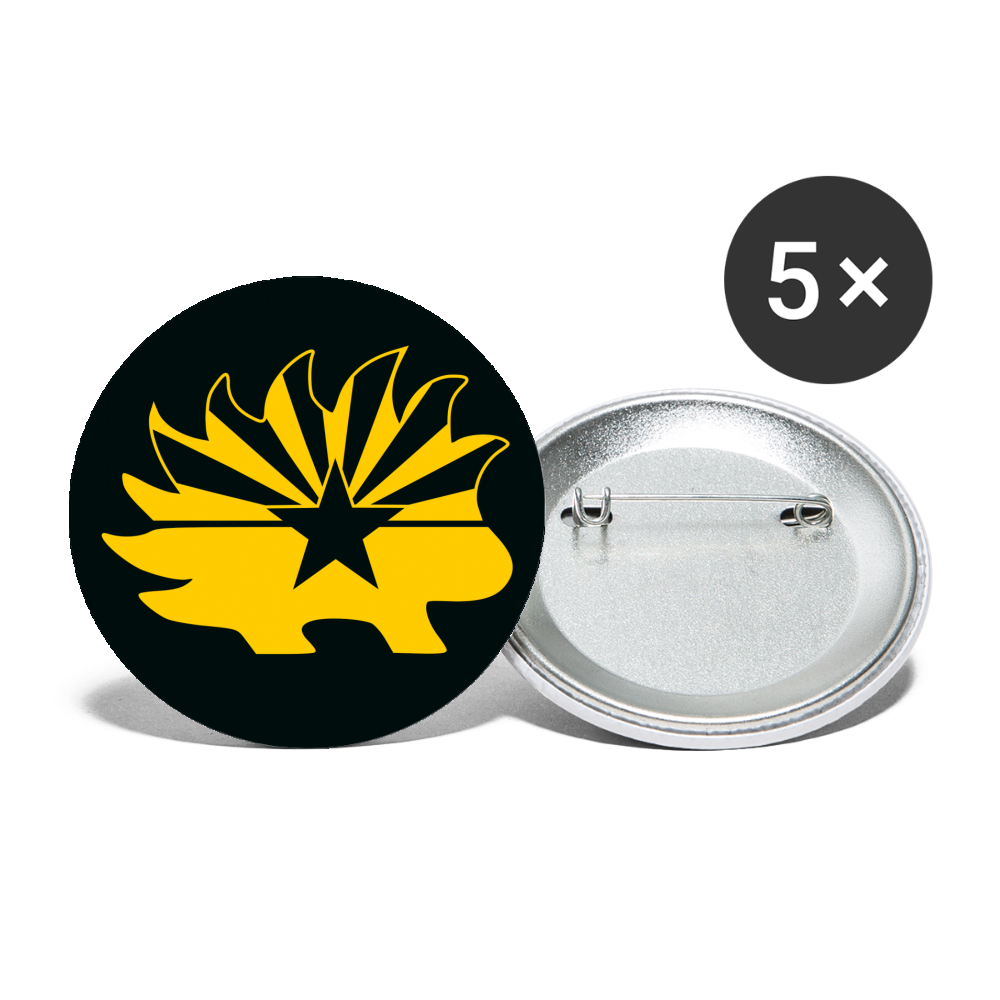 Arizona Libertarian Party Porcupine Black and Gold Buttons large 2.2'' (5-pack) - Proud Libertarian - Libertarian Party of Arizona