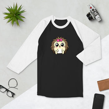 Baby Libertarian Cartoon Porcupine 3/4 sleeve raglan shirt - Proud Libertarian - Cartoons of Liberty