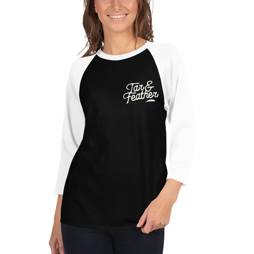 Tar and Feather 3/4 sleeve raglan shirt - Proud Libertarian - The Brian Nichols Show