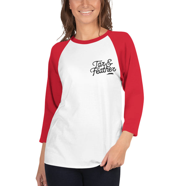 Tar and Feather 3/4 sleeve raglan shirt - Proud Libertarian - The Brian Nichols Show