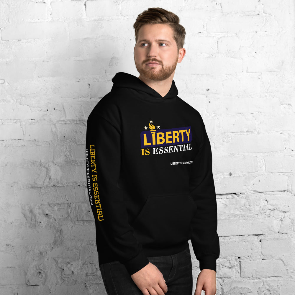 Liberty is Essential (logo) Unisex Hoodie - Proud Libertarian - Liberty is Essential