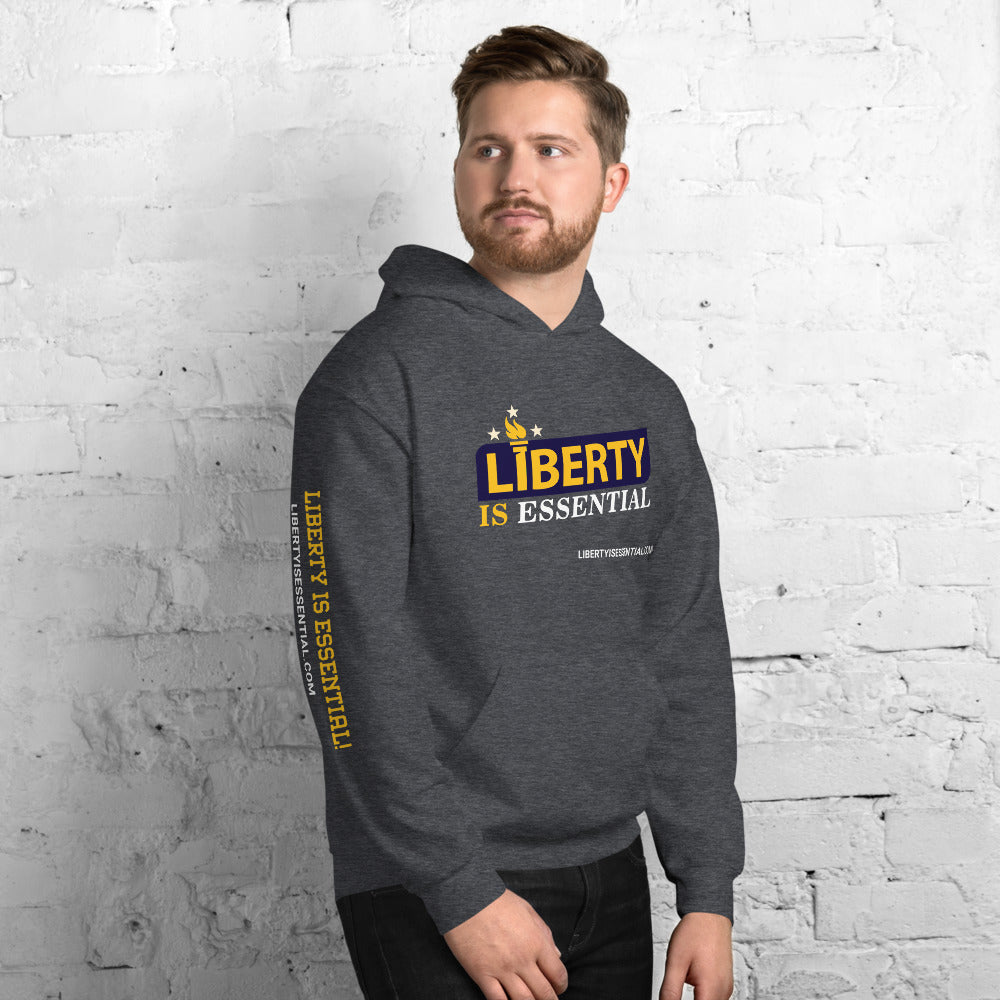 Liberty is Essential (logo) Unisex Hoodie - Proud Libertarian - Liberty is Essential