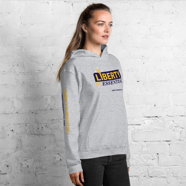 Liberty is Essential (logo) Unisex Hoodie - Proud Libertarian - Liberty is Essential